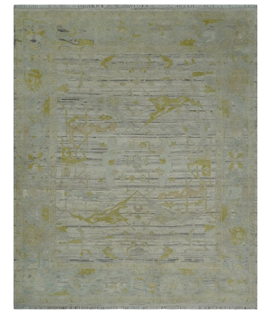 Hand Knotted Oriental Oushak Rug Beige and Ivory Multi Size Ideal for Living, Bedroom, and Dining Rooms |CP1701