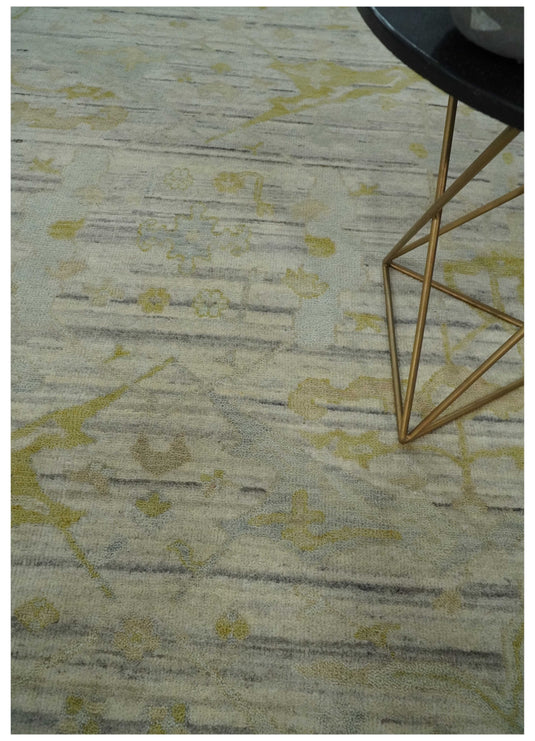 Hand Knotted Oriental Oushak Rug Beige and Ivory Multi Size Ideal for Living, Bedroom, and Dining Rooms |CP1701