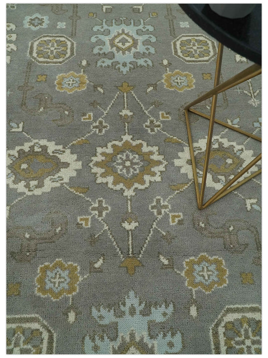 Hand Knotted Gray, Beige And Tan Traditional Rug 6x9 ft Ideal for Living, Bedroom And Dining Rooms | CP33172