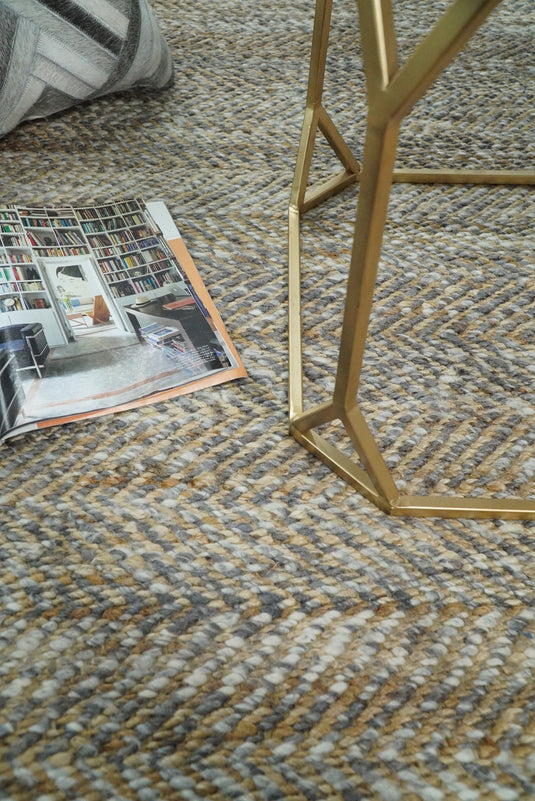 Available in USA Hand-Woven Brown and Charcoal 100% Natural Bedroom, Living Room Rug, kids Room Natural Jute Area Rug -AAJR11- (FC)