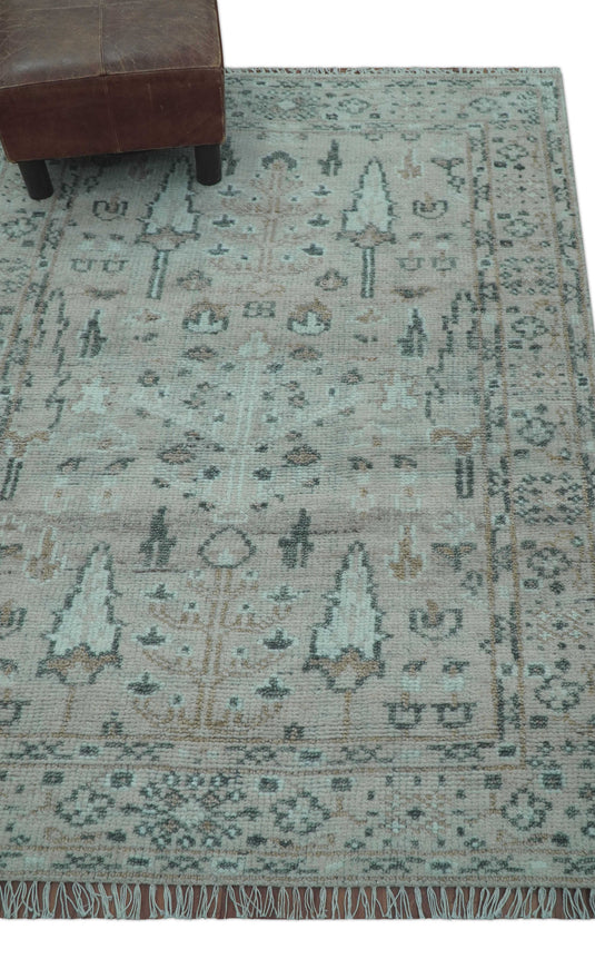 Traditional Beige Tree of Life Design 4x6 ft Hand Knotted Wool Area Rug