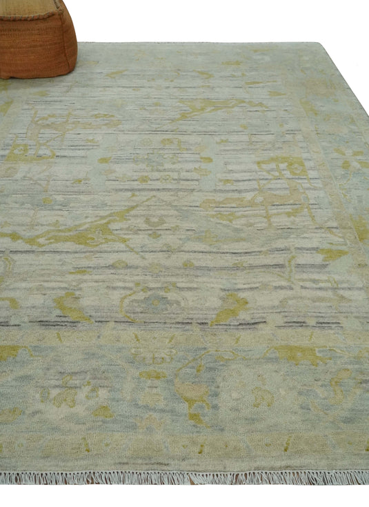 Hand Knotted Oriental Oushak Rug Beige and Ivory Multi Size Ideal for Living, Bedroom, and Dining Rooms |CP1701