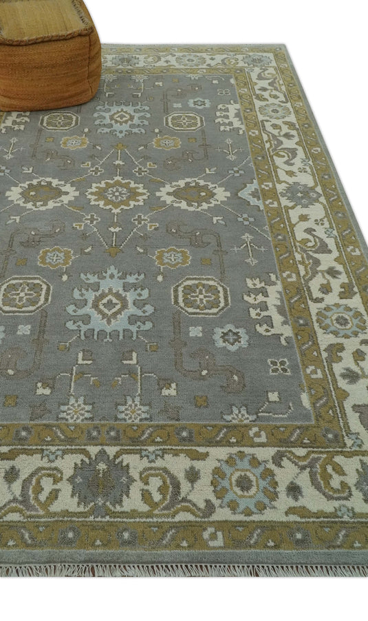 Hand Knotted Gray, Beige And Tan Traditional Rug 6x9 ft Ideal for Living, Bedroom And Dining Rooms | CP33172