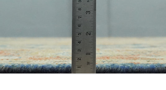 Traditional Vintage Hand Knotted Beige, Gray and Rust 8x10 ft Bedroom, Living Room Rug, Wool Area Rug