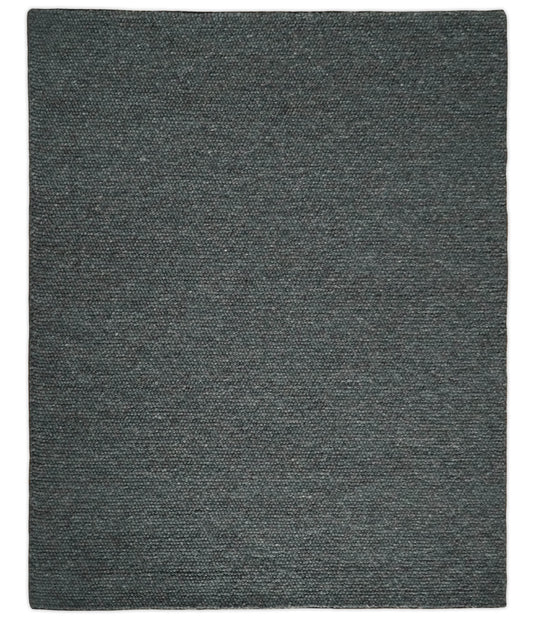 Available in USA Hand-Woven Solid Charcoal and grey 5x8, 9x12 ft Bedroom, Living Room Rug, kids Room Wool Area Rug | AADOV2