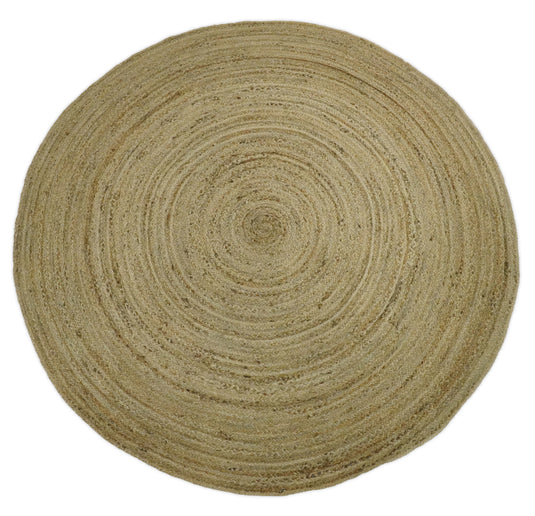 Available in USA Hand Braided Light Brown 100% Natural Bedroom, Living Room Rug, kids Room Natural Round Jute Area Rug -AAJR6-(FC)