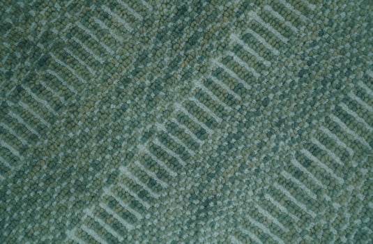 Green and Beige Striped Hand knotted Wool Rug 2x3 ft Ideal for Living, Bedroom And Dining Rooms