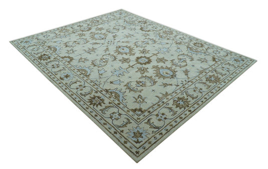 Custom Made Beige, Gray And Silver Traditional Oushak Hand Tufted Wool Area Rug