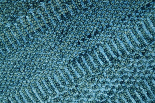 Modern Geometrical Striped Deep Teal And Blue Hand knotted Wool Rug 2x3 ft Ideal for Living, Bedroom And Dining Rooms