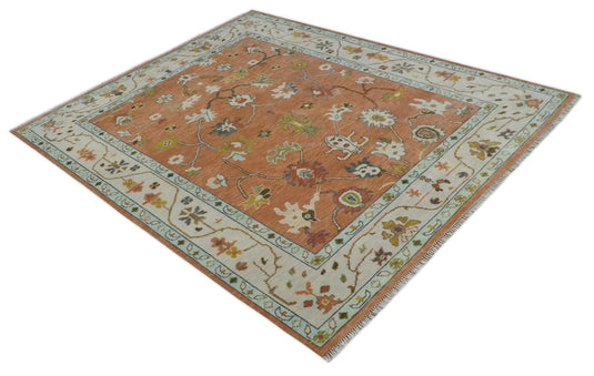 Hand Knotted Vibrant Colorful Oriental Oushak Rug Light Brown and Beige 8x10 ft Ideal for Living, Bedroom, and Dining Room CP2074810S- (FC)