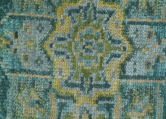 Hand Knotted Heriz Rug Green and Silver Ideal for Living, Bedroom and Dining Rooms- (FC)