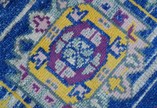 Transitional Hand Knotted Wool 2x3 ft Blue Area Rug
