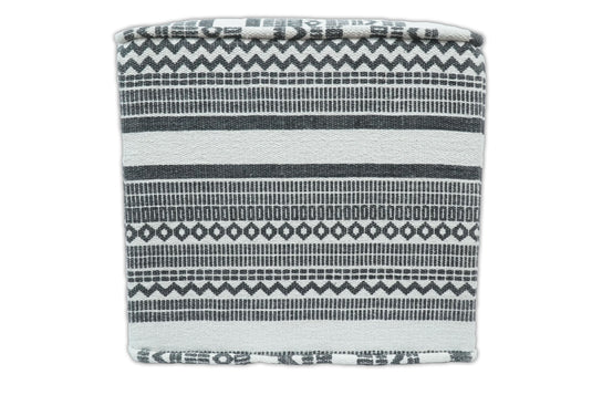Available in USA Black and White Handmade Block Printed cotton Pouf Footstool, Seat, Foot Rest Living Room ,Bedroom | AA127
