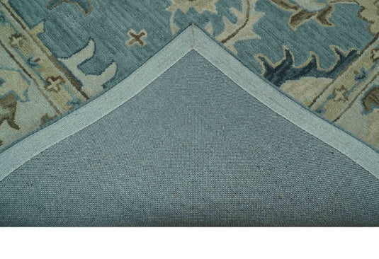 Silver, Gray And Ivory Traditional Floral Motifs Hand Tufted 8x10 ft Bedroom, Living Room Rug Wool Area Rug