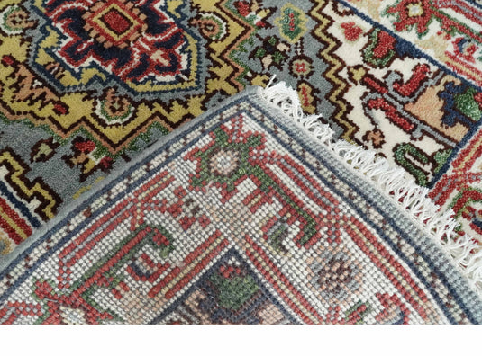 Hand Knotted Heriz Serapi Rug Grey and Ivory 2.6x12 ft Runner Ideal for Living, Bedroom, and Dining Rooms | CP18832612