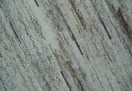 Abstract Ivory, Charcoal and Olive Handwoven 5x8 ft Bedroom, Living Room Rug Pet Yarn Area Rug