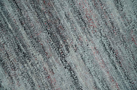 Modern Abstract Gray, Silver And Charcoal Durrie 5x8 ft Bedroom, Living Room Rug Pet Yarn Area Rug