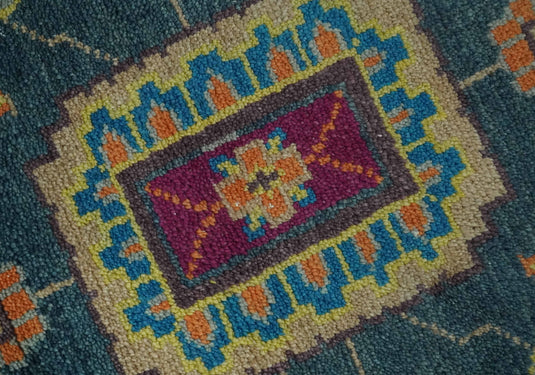 Traditional Oushak Multicolor Hand Knotted 8x10 ft wool Area Rug