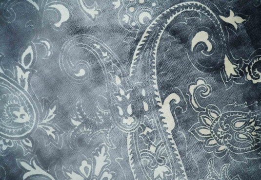 Charcoal, Ivory And Silver Handloom 5.6x8 ft Bedroom, Living Room Rug Wool And Viscose Area Rug