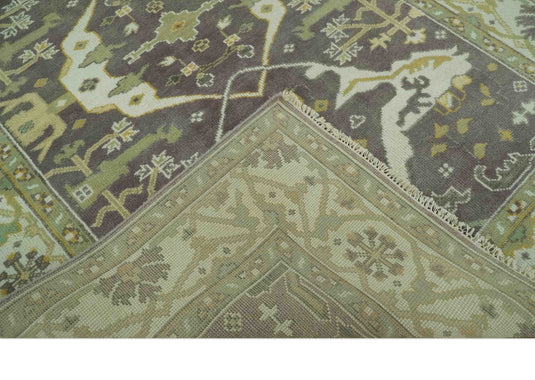 Hand Knotted Oriental Oushak Brown, Beige And Ivory Rug 6x9 ft Ideal for Living, Bedroom And Dining Rooms | CP36942