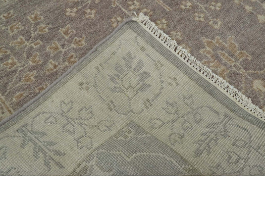 Custom Made Hand Knotted Beige And Brown Tree of Life Wool Area Rug