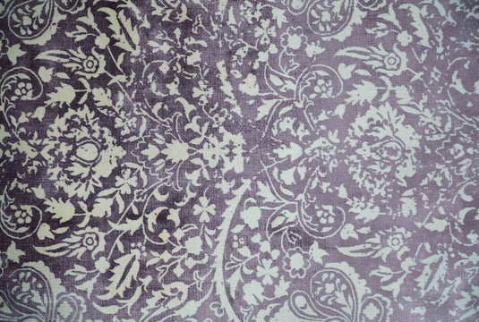 Traditional Floral Purple And Ivory Handloom 5.6x8 ft Bedroom, Living Room Rug Wool And Viscose Area Rug