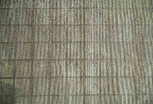 Modern Geometrical Hand Knotted Olive, Brown and Beige 5x8 ft Bedroom, Living Room Rug Wool and Art Silk Area Rug