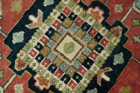 Hand Knotted Traditional Rust, Ivory And Black Wool Rug 9x12 ft Ideal for Living, Bedroom And Dining Rooms | CP1063912