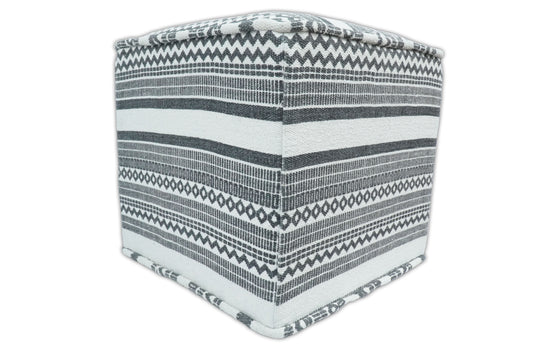 Available in USA Black and White Handmade Block Printed cotton Pouf Footstool, Seat, Foot Rest Living Room ,Bedroom | AA127