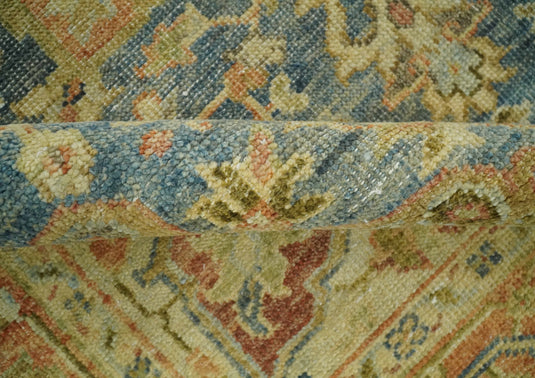 Traditional Vintage Hand Knotted Beige, Gray and Rust 8x10 ft Bedroom, Living Room Rug, Wool Area Rug