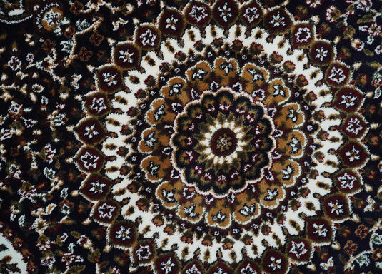 Traditional Antique Floral Brown, Ivory And Beige Hand Woven 5x7 ft Bedroom, Living Room Rug Wool Area Rug