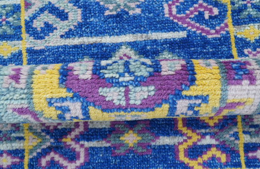 Transitional Hand Knotted Wool 2x3 ft Blue Area Rug