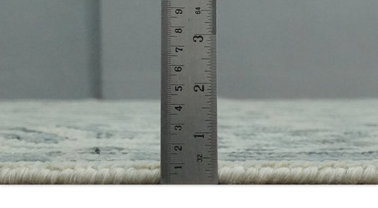 Tree Of Life Ivory, Silver And Charcoal Hand Knotted 8x10 ft Bedroom, Living Room Rug Wool Area Rug