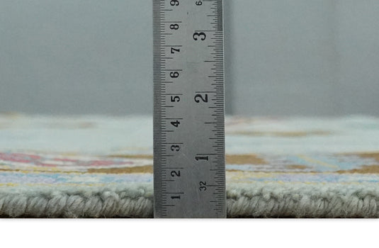 Traditional Floral Oushak Hand knotted Silver and Brown 8x10 ft Bedroom, Living Room Rug ,wool Area Rug