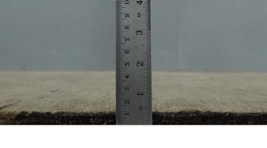 Modern geometrical Hand Knotted Brown, Olive and Charcoal 5x8 ft Bedroom, Living Room Rug Wool and Art Silk Area Rug