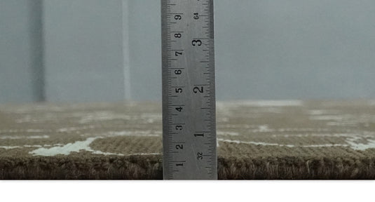 Floral Handloom Brown and Ivory 5.9x7.8 ft Bedroom, Living Room Rug Wool Area Rug