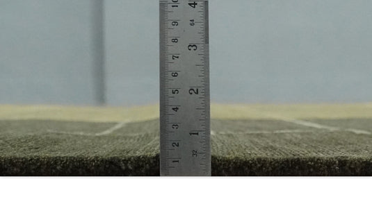 Modern Geometrical Hand Knotted Olive and Charcoal 5x8 ft Bedroom, Living Room Rug Wool and Viscose Area Rug