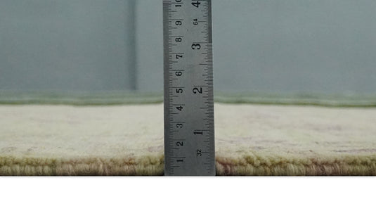 Traditional Floral pattern Hand Knotted Olive and Purple 3x5 ft Bedroom, Living Room Rug Wool Silk Area Rug