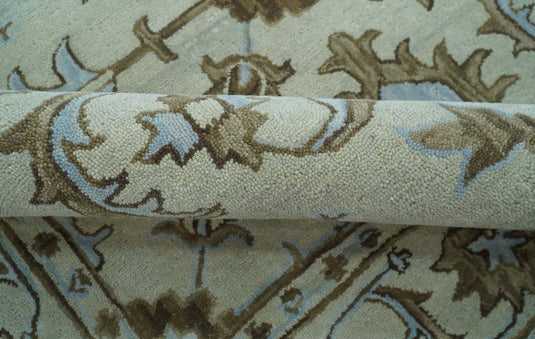 Ivory, Gray And Silver Traditional Oushak Hand Tufted 8x10 ft Bedroom, Living Room Rug Wool Area Rug