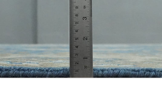 Traditional Oriental Oushak Hand knotted Blue and Beige 8x10 ft Bedroom, Living Room Rug ,wool Area Rug