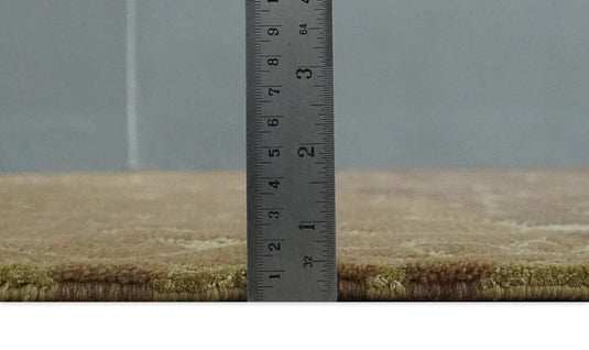 Traditional Handloom Brown , Rust and Olive 5x8 ft Bedroom, Living Room Rug , Art Silk Area Rug AAOC458