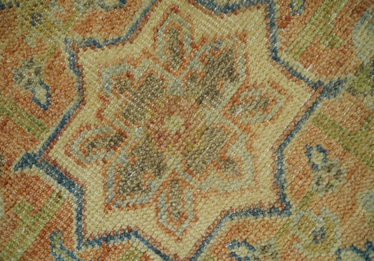 Traditional Vintage Hand Knotted Beige, Gray and Rust 8x10 ft Bedroom, Living Room Rug, Wool Area Rug