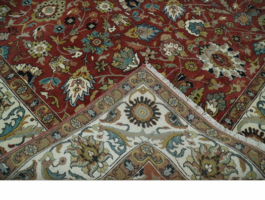 Beautiful Premium look Oushak Hand knotted Brown and Ivory 8x10 wool Area Rug