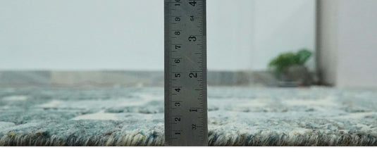 Modern Abstract Patten Ivory, Charcoal And Gray Hand Knotted 5x8 ft Bedroom, Living Room Rug Wool Area Rug