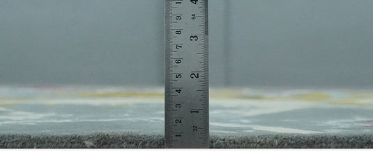 Colorful Abstract Gray, Olive, Ivory and Pink Hand Knotted 10x14 and 12x15 ft Bedroom, Living Room Rug Wool Area Rug