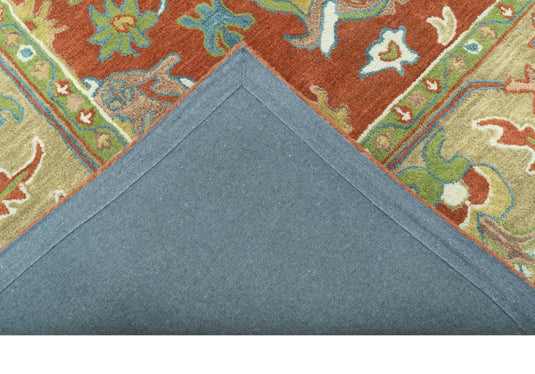 Custom Made Traditional Oushak Rust And Beige Hand Tufted Wool Area Rug