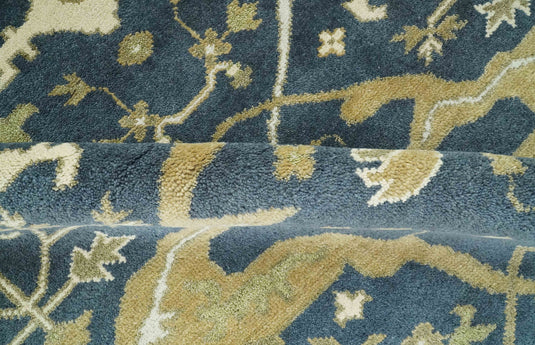 Hand Knotted Charcoal, Beige And Ivory Oriental Oushak Wool Rug 6x9 ft Ideal for Living, Bedroom And Dining Rooms | CP237269