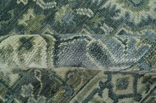 Custom Made Ivory And Gray Traditional Hand Knotted Wool Area Rug