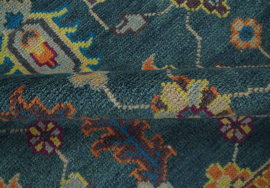 Traditional Oushak Multicolor Hand Knotted 8x10 ft wool Area Rug