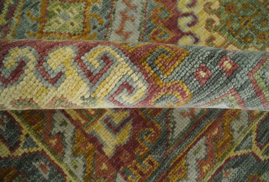 Gold and Gray Hand knotted Oriental 8x10 wool Area Rug Ideal for Bedroom,Living Room and Dining Room